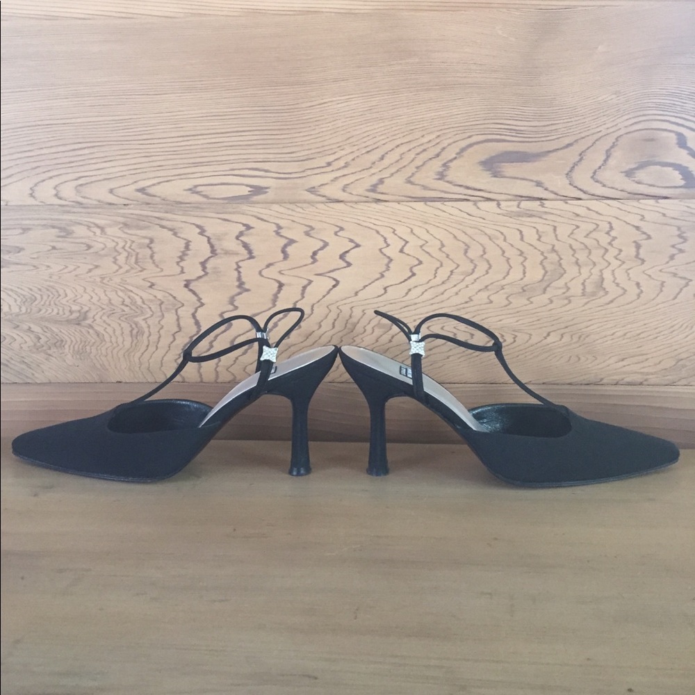 EUC STUART WEITZMAN black heels with rhinestones in original box size 7.5 - Picture 5 of 5